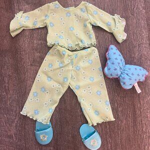 AMERICAN GIRL DOLL FLOWER BELL BOTTOM PJ w/ SLIPPERS